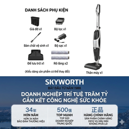 Máy hút bụi & lau nhà cầm tay thông minh Skyworth H3 Plus, tự giặt giẻ, lau 15…