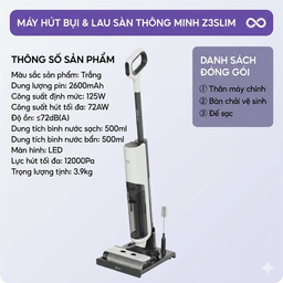 Máy lau nhà & hút bụi INXNI Z3 Slim tự giặt giẻ & diệt khuẩn