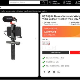 Bộ thiết bị hỗ trợ quay video và ghi âm chuyên nghiệp Saramonic VGM dành cho m…
