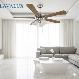 Quạt trần đèn 5 cánh LAVALUX, cỡ lớn 52”, 3 bóng đèn