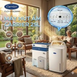 Máy hút ẩm 25L Carrier ( Mỹ ) CLCY-HDE25NN1 