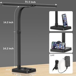 Đèn đọc sách TD01, đèn bàn hai đầu ( Hàng Amazon ) MÀU TRẮNG