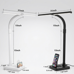 Đèn đọc sách TD01, đèn bàn hai đầu ( Hàng Amazon ) MÀU TRẮNG