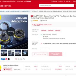 Đế giữ điện thoại trên ô tô hãng Baseus VC2 Flex, hút nam châm Magsafe xoay 720°