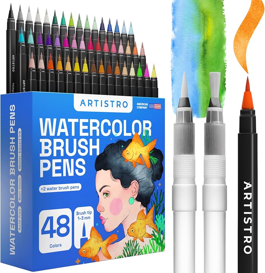 Bộ 48 bút màu nước ARTISTRO 48 Watercolor Brush Pens  ( Mỹ)