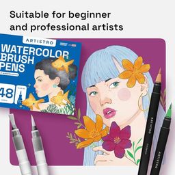 Bộ 48 bút màu nước ARTISTRO 48 Watercolor Brush Pens ( Mỹ)