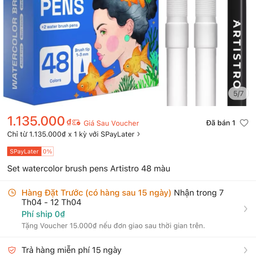 Bộ 48 bút màu nước ARTISTRO 48 Watercolor Brush Pens ( Mỹ)