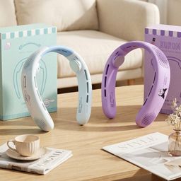 Quạt Đeo Cổ Di Động (Portable Neck Fan) phiên bản Sanrio (Cinnamoroll và Kuromi).