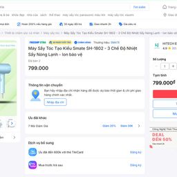 Máy sấy tóc Xiaomi SMATE SH-1802 bổ sung ion âm
