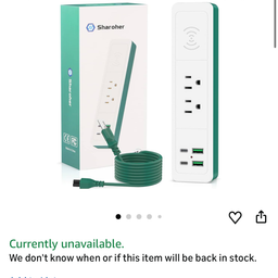 Ổ điện đa năng Sharoher ( Amazon Mỹ ) 2 cổng AC 220v + 2 cổng C sạc 20W+ 2 USB…