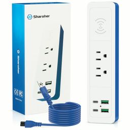 Ổ điện đa năng Sharoher ( Amazon Mỹ ) 2 cổng AC 220v + 2 cổng C sạc 20W+ 2 USB…