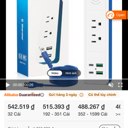 Ổ điện đa năng Sharoher ( Amazon Mỹ ) 2 cổng AC 220v + 2 cổng C sạc 20W+ 2 USB…