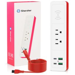 Ổ điện đa năng Sharoher ( Amazon Mỹ ) 2 cổng AC 220v + 2 cổng C sạc 20W+ 2 USB…