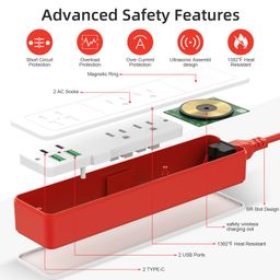 Ổ điện đa năng Sharoher ( Amazon Mỹ ) 2 cổng AC 220v + 2 cổng C sạc 20W+ 2 USB…