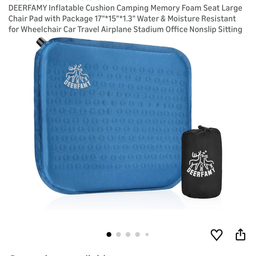 Nệm ngồi tự bơm hơi DEERFAMY ( Amazon Mỹ ) - 00501BL