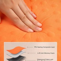 Nệm ngồi tự bơm hơi DEERFAMY ( Amazon Mỹ ) - 00501BL