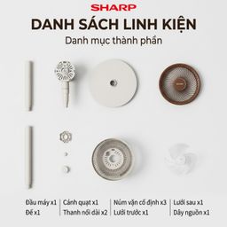 Quạt cây đa năng chính hãng SHARP PJ-CD300A, công suất 40W, tăng giảm chiều ca…
