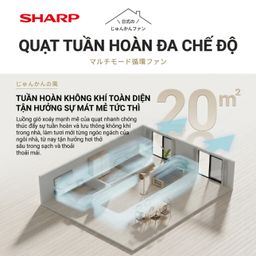 Quạt cây đa năng chính hãng SHARP PJ-CD300A, công suất 40W, tăng giảm chiều ca…