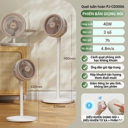 Quạt cây đa năng chính hãng SHARP PJ-CD300A, công suất 40W, tăng giảm chiều ca…