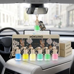 {Order giao 30/4} Combo 6 chai tinh dầu, nước hoa treo xe hơi MOKUJIKO 