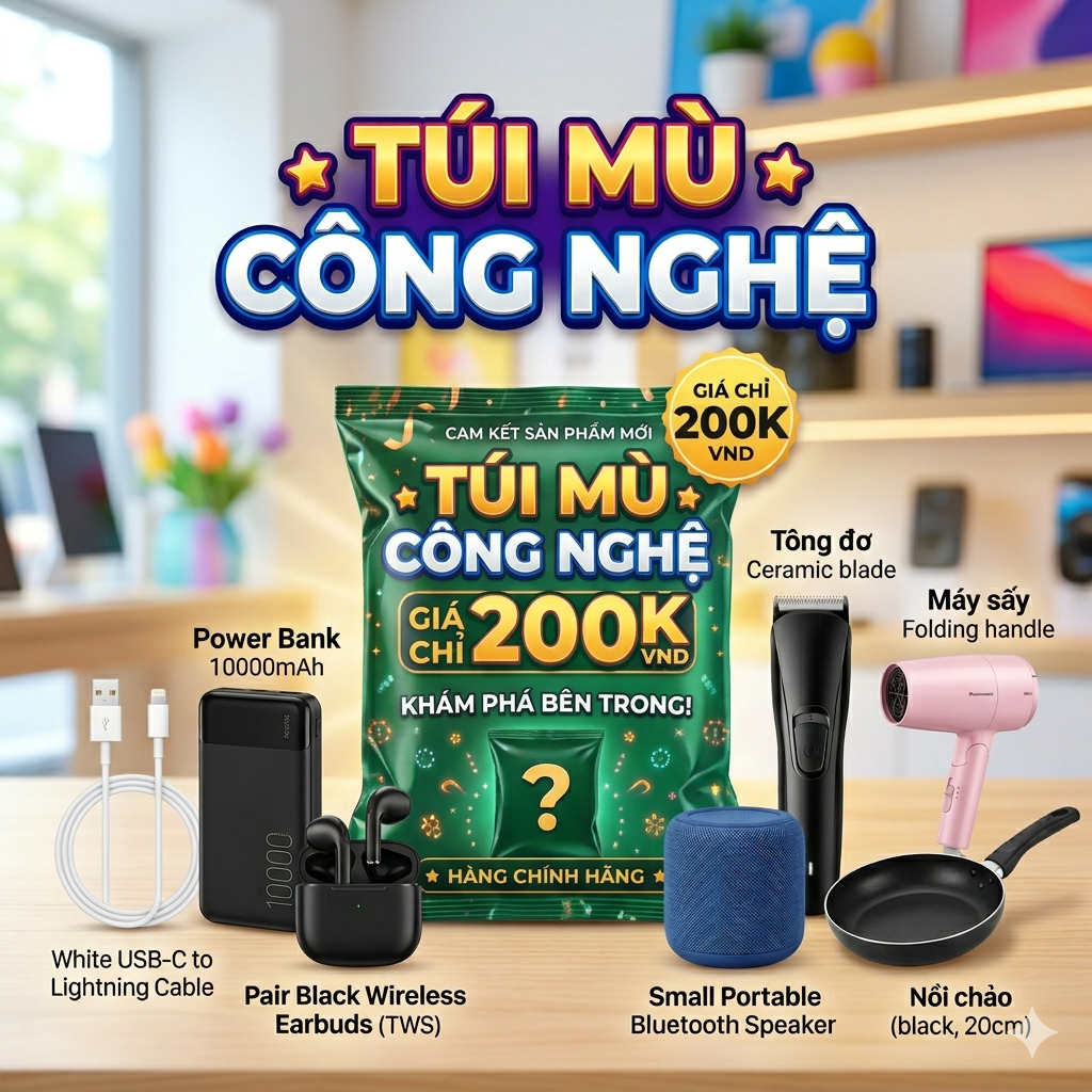 Túi mù 200k - sản phẩm ngẫu nhiên - 100% hàng chính hãng.