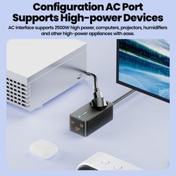 Bộ sạc nhanh 67W Toocki, 2 cổng C + 1 USB + 1 AC 220V, công suất 2500W