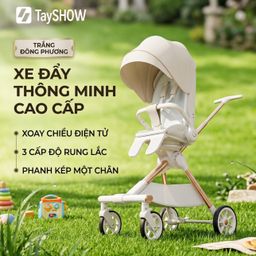 {Order giao 30/4} Xe đẩy thông minh cho em bé TaySHOW, xoay 360 độ, đưa nôi tự động 