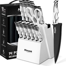 Bộ dao bếp 12 chiếc hãng HUUSK ( hàng Amazon Mỹ ) - ko gồm kéo & đế cắm dao