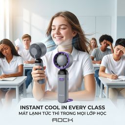 Quạt cầm tay Turbo ROCK LQ-217B, 100 cấp độ gió