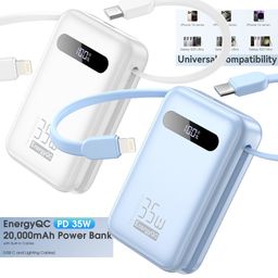 Pin dự phòng 20.000mAh EnergyQC, sạc nhanh 35w cho iPhone 17 , liền 2 dây sạc…