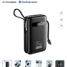 Pin dự phòng 20.000mAh EnergyQC, sạc nhanh 35w cho iPhone 17 , liền 2 dây sạc…