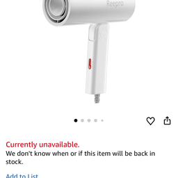 Máy sấy tóc Xiaomi Reepro HC04 phiên bản HUI, tạo ion âm, có thể gập gọn, 1500W
