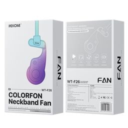 Quạt đeo cổ WEKOME WT-F26, siêu nhẹ, 5 tốc độ, gió 360 độ, gọng hợp kim