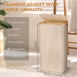 Túi đựng đồ giặt YAMAGA HOME (Laundry basket) - 100L ( hàng Amazon Mỹ )