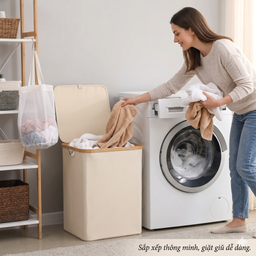 Túi đựng đồ giặt 2 ngăn YAMAGA HOME 60L - 01202CW ( hàng Amazon Mỹ )
