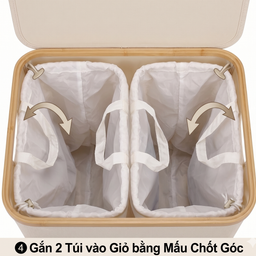 Túi đựng đồ giặt 2 ngăn YAMAGA HOME 60L - 01202CW ( hàng Amazon Mỹ )