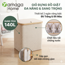 Túi đựng đồ giặt 2 ngăn YAMAGA HOME 140L - 01202CW ( hàng Amazon Mỹ )