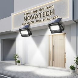 Đèn pha Led năng lượng mặt trời Novatech ( Pháp ), 10W chống nước IP65, liền P…