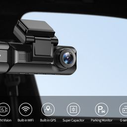 Camera hành trình Rayfoto LS05D, 3 mắt trước & trong xe, góc rộng, có GPS, tặn…