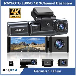 Camera hành trình Rayfoto LS05D, 3 mắt trước & trong xe, góc rộng, có GPS, tặn…