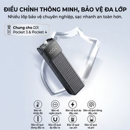 Tay cầm Pin Di Động 10.000mAh NOHON cho DJI Pocket 3 & Pocket 4, sạc nhanh 22.5w