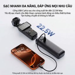 Tay cầm Pin Di Động 10.000mAh NOHON cho DJI Pocket 3 & Pocket 4, sạc nhanh 22.5w