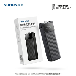 Tay cầm Pin Di Động 10.000mAh NOHON cho DJI Pocket 3 & Pocket 4, sạc nhanh 22.5w