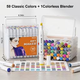 Bộ 60 Bút Lông Màu hãng Wakoud Art Maker ( hàng Amazon Mỹ )