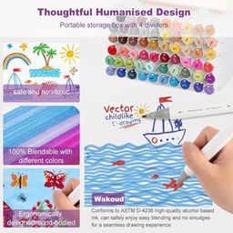 Bộ 60 Bút Lông Màu hãng Wakoud Art Maker ( hàng Amazon Mỹ )