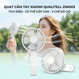 Quạt Cầm Tay XIAOMI Qualitell ZS6003, tích điện, có thể gập gọn, 3 chế độ gió
