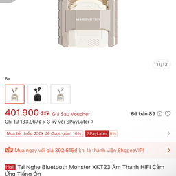Tai nghe Monster Airmars XKT23, tai Gamming Bluetooth 5.4 ( màu random )