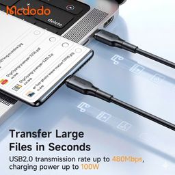 Dây cáp sạc nhanh Mcdodo 100W C to C (ko hộp )