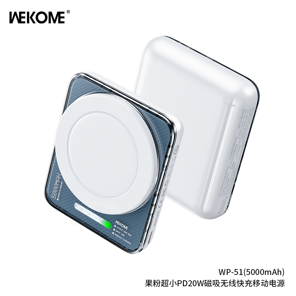 Pin dự phòng 5000mAh WEKOME WP-51, sạc nhanh không dây Magsafe, New fullbox