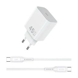 Combo củ sạc + cáp 45w WIWU ESSEN Wi-G024 (kèm cáp C to C 60w) có chứng chỉ CCC
